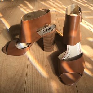Tan heeled sandals